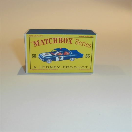 Matchbox Lesney 55b Ford Fairlane Police Car Empty D Style Repro Box
