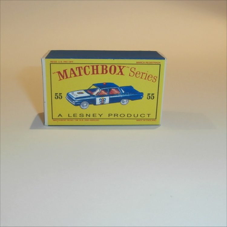 Matchbox Lesney 55b Ford Fairlane Police Car Empty D Style Repro Box