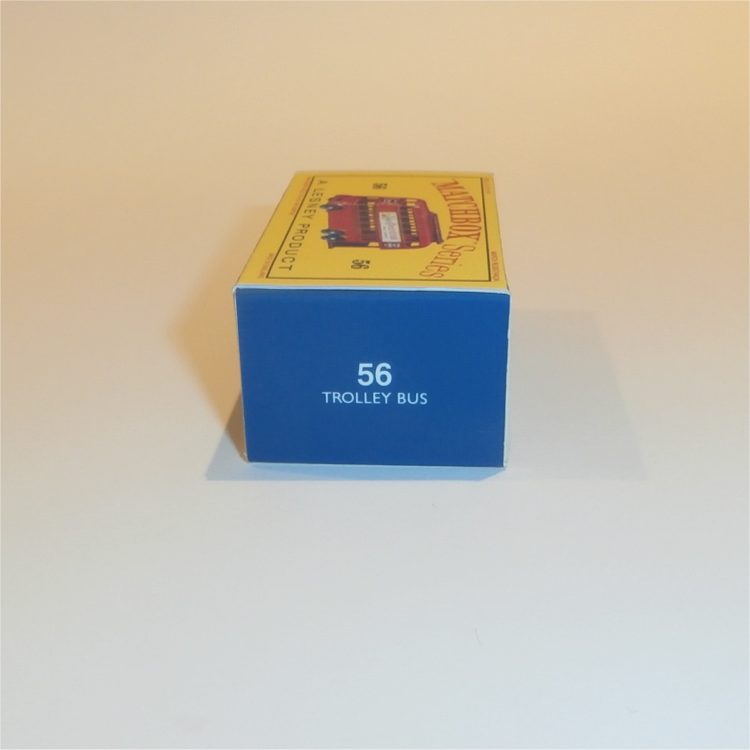 Matchbox Lesney 56a London Trolley Bus Empty D Style Repro Box