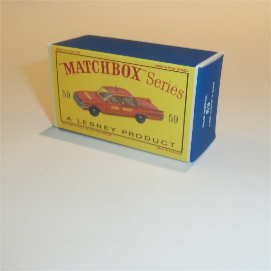 Matchbox Lesney 59b Fairlane Fire Chief Empty D Style Repro Box
