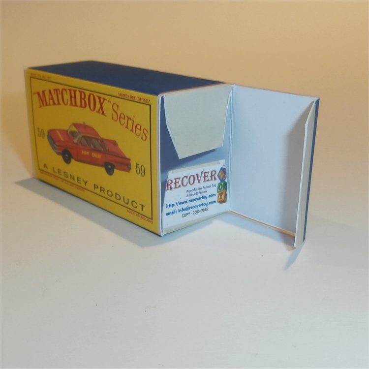 Matchbox Lesney 59b Fairlane Fire Chief Empty D Style Repro Box