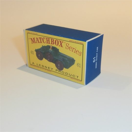Matchbox Lesney 61a Ferret Army Scout Car Empty D Style Repro Box