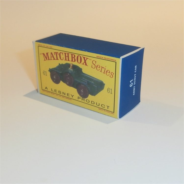 Matchbox Lesney 61a Ferret Army Scout Car Empty D Style Repro Box