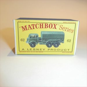 Matchbox Lesney 62a Military General Service Lorry Empty D Style Repro Box