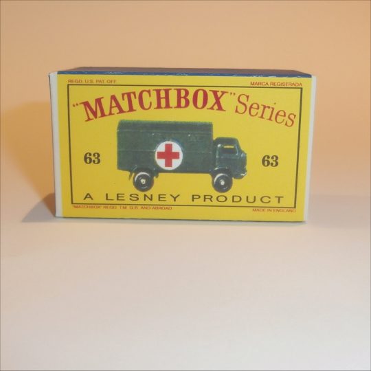Matchbox Lesney 63a Military Ambulance Empty D Style Repro Box
