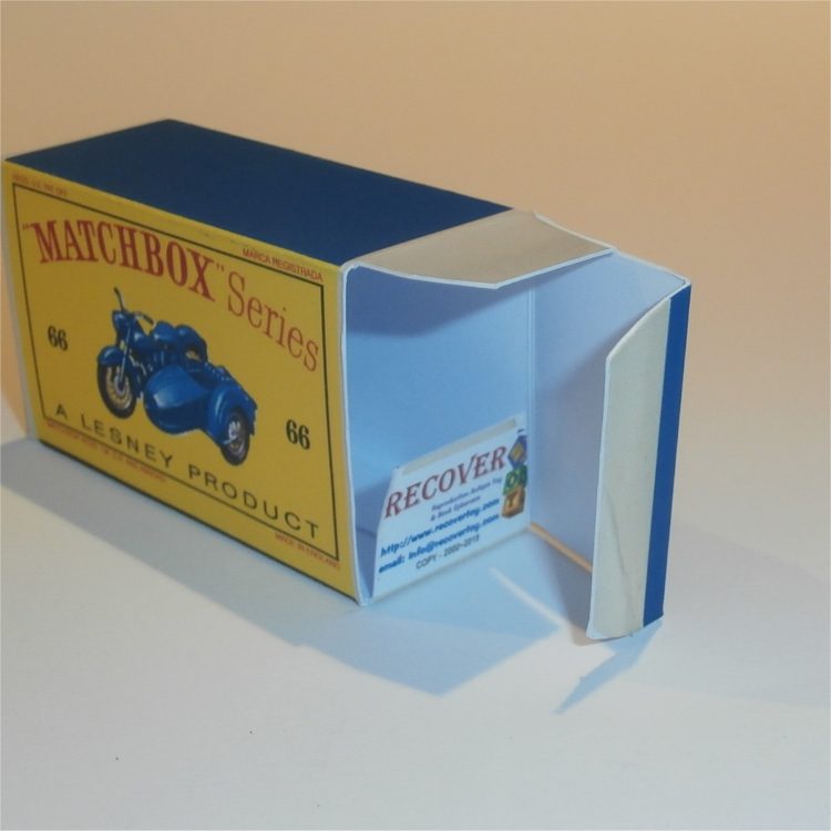 Matchbox Lesney 66b Harley-Davidson Motor Cycle Blue Empty D Style Repro Box