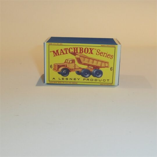 Matchbox Lesney 6c Quarry Truck Empty D Style Repro Box