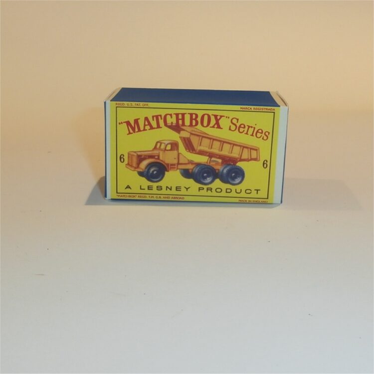 Matchbox Lesney 6c Quarry Truck Empty D Style Repro Box