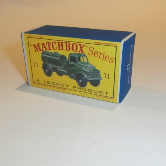 Matchbox Lesney 71a 200 Gallon Austin Water Truck Empty D Style Repro Box