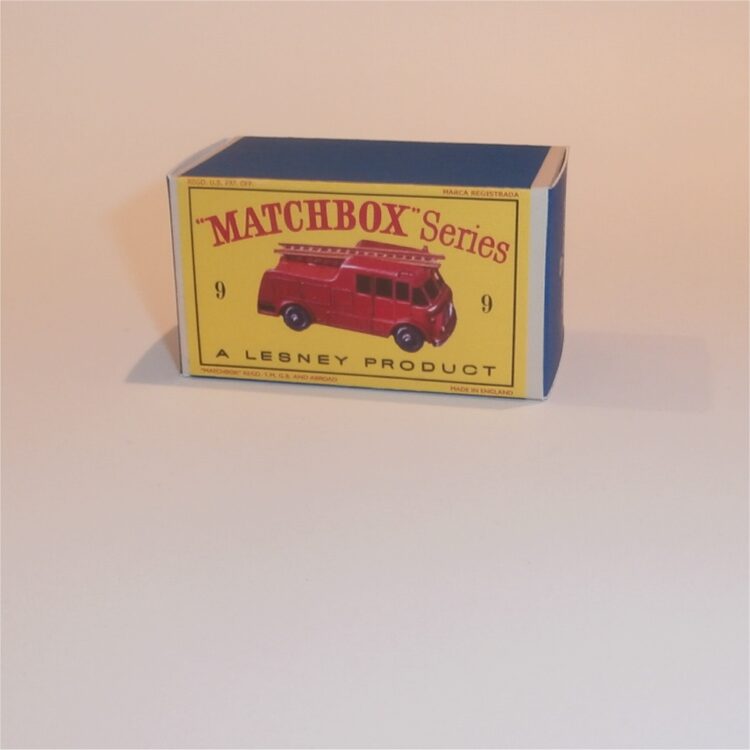 Matchbox Lesney 9c Merryweather Fire Engine Empty D Style Repro Box