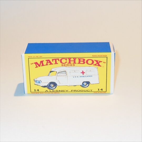 Matchbox Lesney 14 c2 Lomas Bedford Ambulance Repro E Style Box