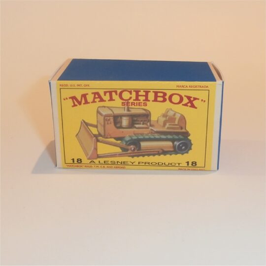 Matchbox Lesney 18d Caterpillar Bulldozer E Style Repro Box