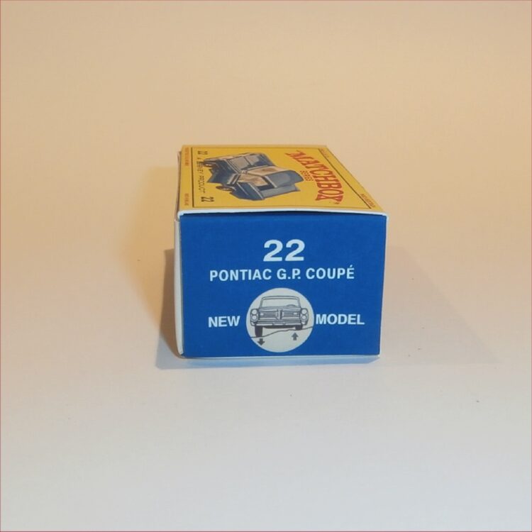Matchbox Lesney 22c1 Pontiac Coupe Blue E Style Repro Box