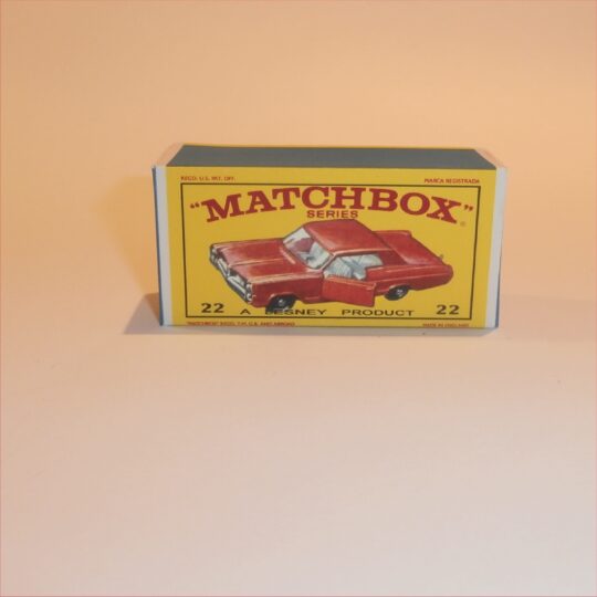 Matchbox Lesney 22c2 Pontiac Coupe Red E Style Repro Box