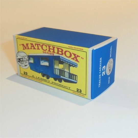 Matchbox Lesney 23d1 Trailer Caravan Blue E Style Repro Box