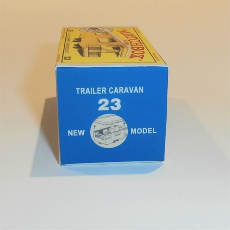 Matchbox Lesney 23d3 Trailer Caravan Yellow E Style Repro Box