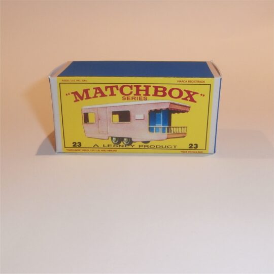 Matchbox Lesney 23d2 Trailer Caravan Pink E Style Repro Box