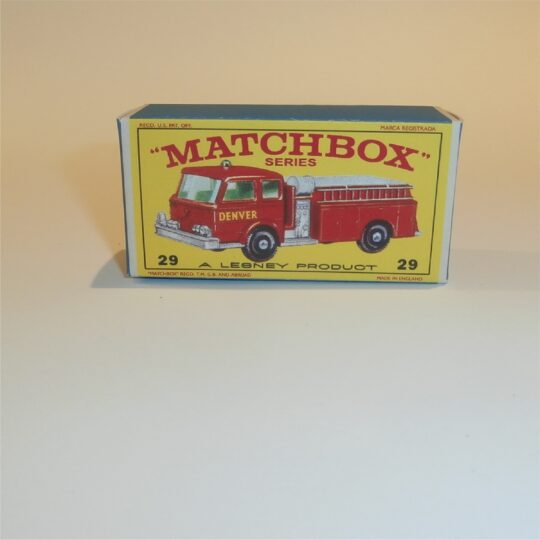 Matchbox Lesney 29 c Fire Pumper Truck E Style Repro Box