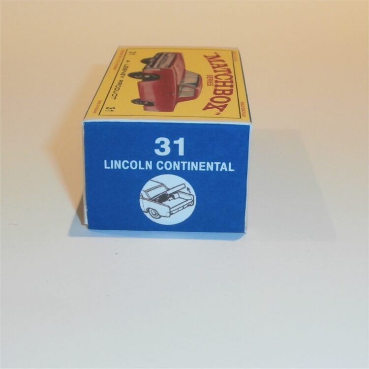 Matchbox Lesney 31c1 Lincoln Continental E Style Repro Box
