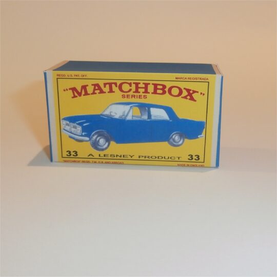 Matchbox Lesney 33b Ford Zephyr III E Style Repro Box