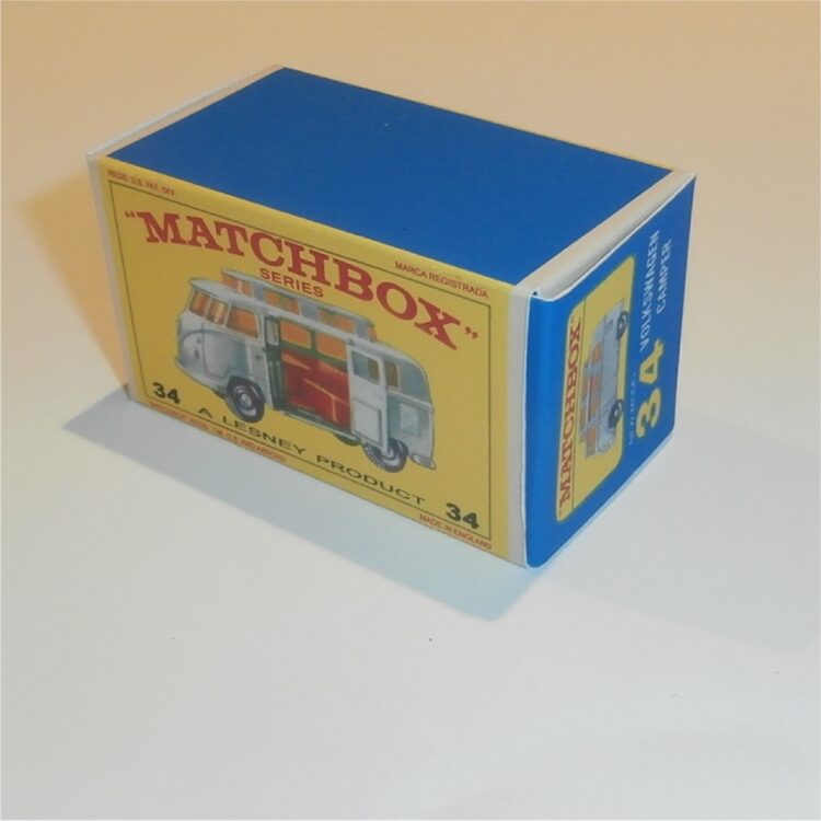 Matchbox Lesney 34c Volkswagen Camper Silver E Style Repro Box