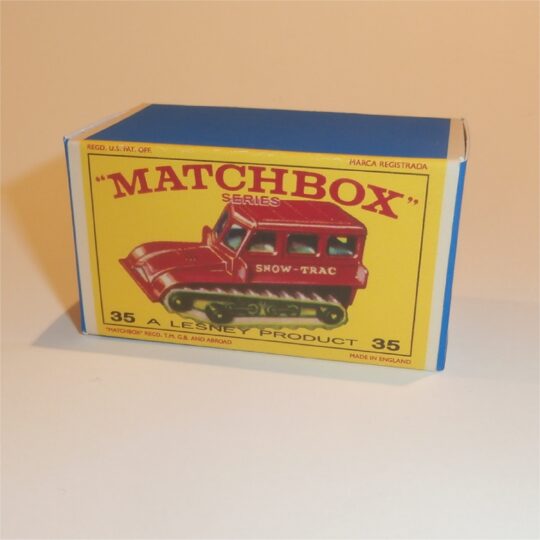 Matchbox Lesney 35b Snow Trac Tractor E Style Repro Box