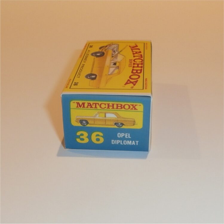 Matchbox Lesney 36c2 Opel Diplomat Gold E Style Repro Box