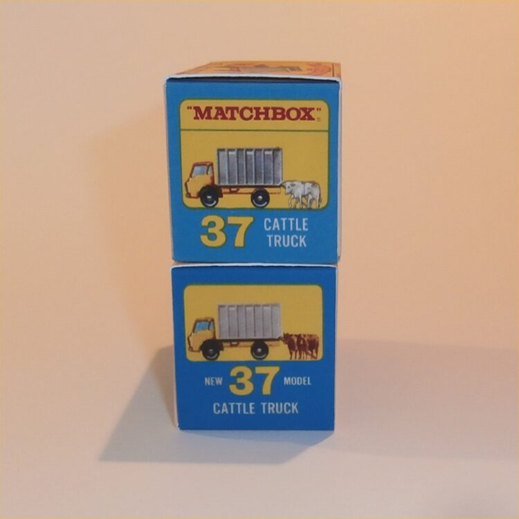 Matchbox Lesney 37 c Dodge Cattle Truck with Brown Cows E Style Repro Box