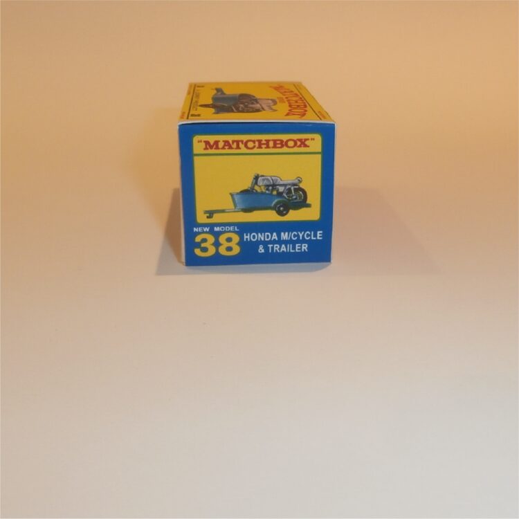 Matchbox Lesney 38c Honda Bike Blue Trailer E Style Repro Box