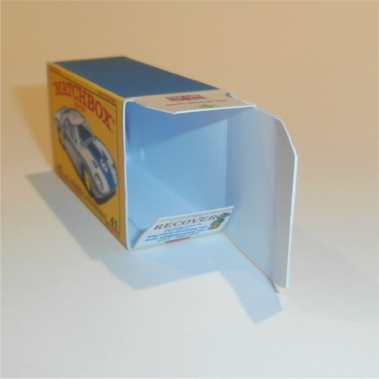 Matchbox Lesney 41c Ford GT Racing Car E Style Repro Box.