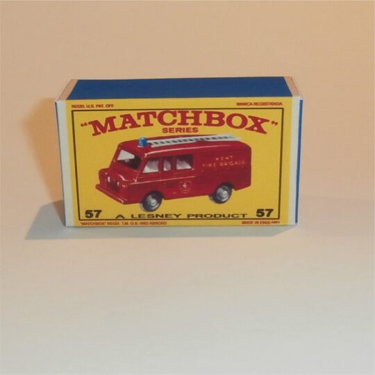 Matchbox Lesney 57c Land Rover Fire Truck E Style Repro Box