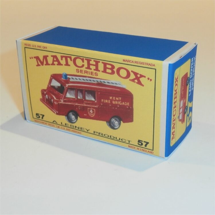 Matchbox Lesney 57c Land Rover Fire Truck E Style Repro Box