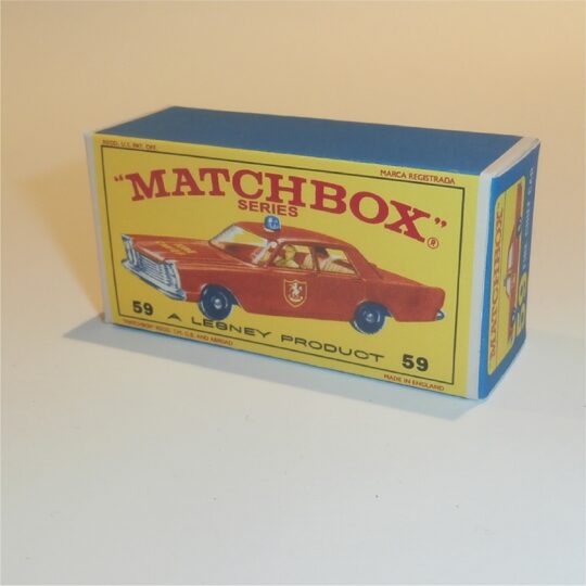 Matchbox Lesney 59c Ford Galaxie Fire Chief Car E Style Repro Box