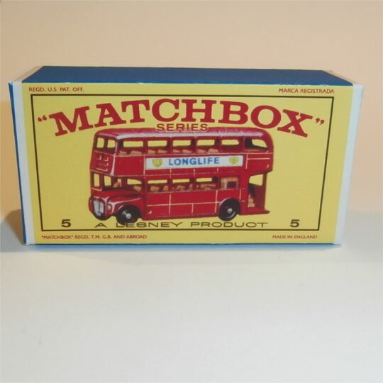 Matchbox Lesney 5 d1 Routemaster London Bus E Style Repro Box
