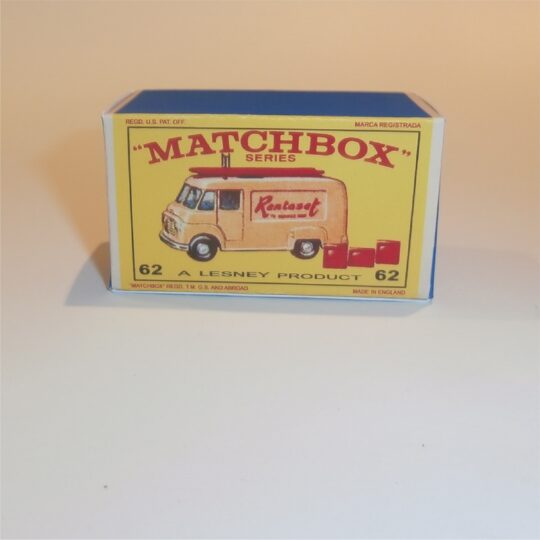 Matchbox Lesney 62 b1 Commer Rentaset TV Service Van E Style Repro Box