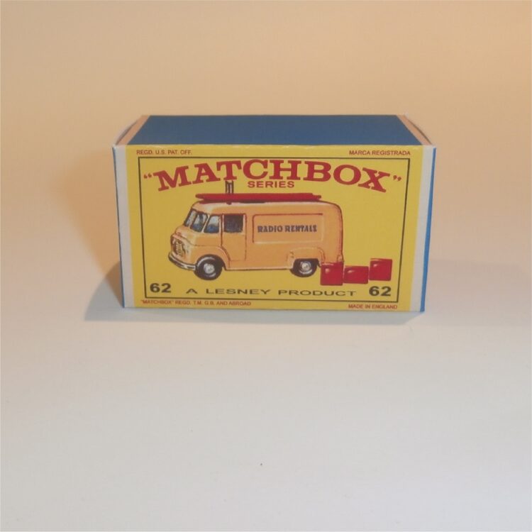 Matchbox Lesney 62 b2 Commer Radio Rentals TV Service Van E Style Repro Box