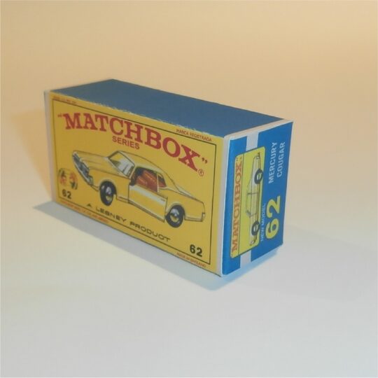 Matchbox Lesney 62c Mercury Cougar Sedan E Style Repro Box
