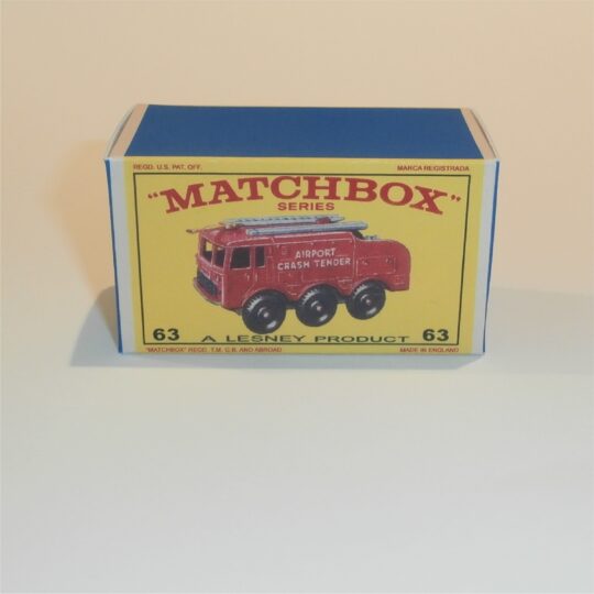 Matchbox Lesney 63b Alvis Foamite Crash Tender E Style Repro Box