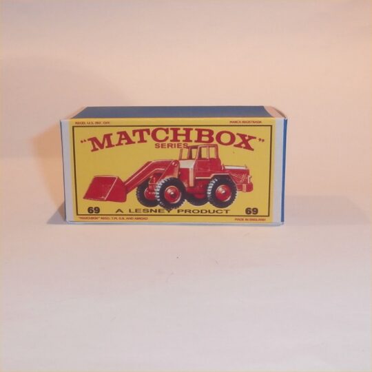 Matchbox Lesney 69 b2 Hatra Tractor Shovel Orange E Style Repro Box