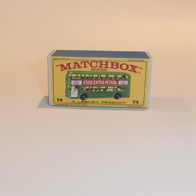 Matchbox Lesney 74 d Daimler Bus Green Livery E Style Repro Box