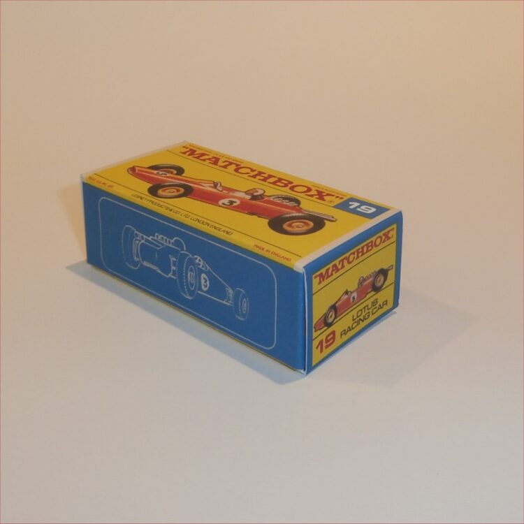 Matchbox Lesney 19d Lotus Racing Car F Style Repro Box