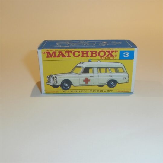 Matchbox Lesney 3c Mercedes Ambulance F Style Repro Box