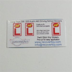 Corgi Toys  236 255 Austin A60 Driving School Stickers Set