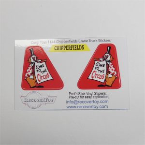 Corgi Toys 1144 Scammell Crane Truck 'Come to Circus' Clown Sticker Set