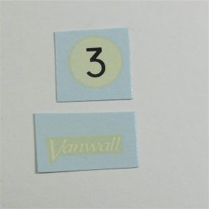 Corgi Toys 150 Vanwall Racing Car Logo with RN#3 Decal Set