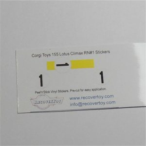 Corgi Toys  155 Lotus Climax Racing Car Stripe with RN#1 Sticker Set