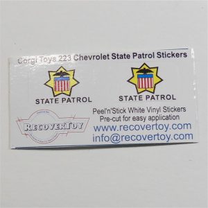 Corgi Toys 223 Chevrolet Impala State Patrol Police Stickers Set