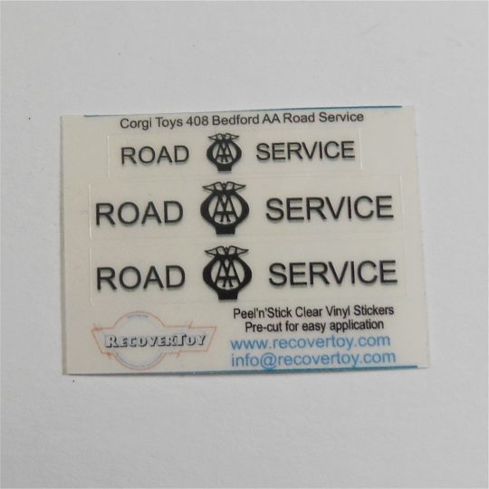 Corgi Toys 408 Bedford CA AA Road Service Pre-cut Sticker Set