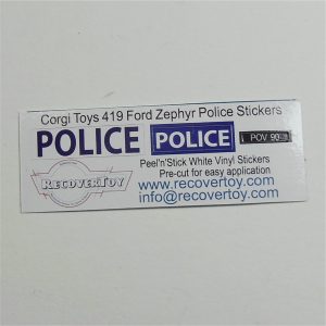 Corgi Toys  419 Ford Zephyr Estate Police Car Pre-cut Stickers