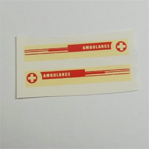 Corgi Toys  437 Superior Ambulance Red Cream Cadillac Decal Set